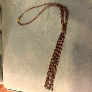 Brown Sparkle Dangle Necklace